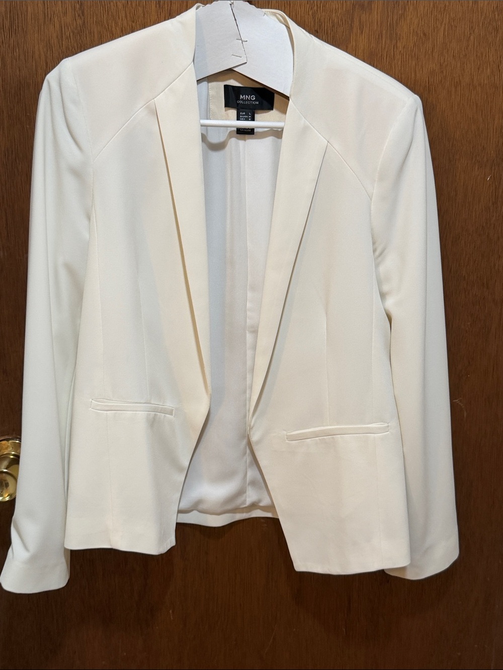MNG by Mango Cream Open-Front Blazer for Women